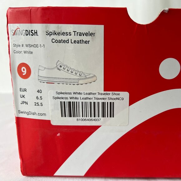 NEW Golf Sneakers Swing Dish Spike-less Traveler, White Coated Leather, Sz 9 - Picture 3 of 14